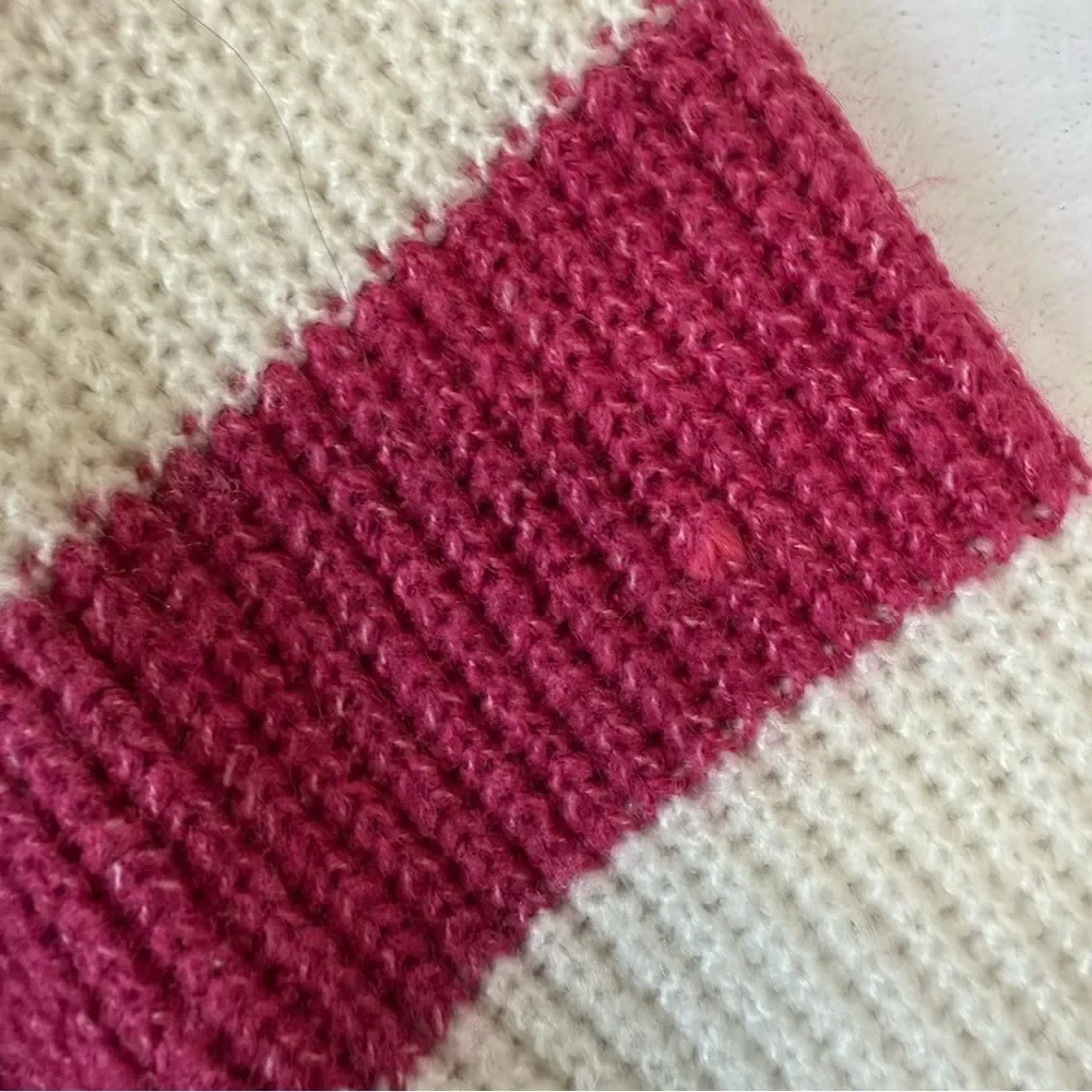 ASOS Design Pink and‎ White Rugby Striped Women's Sweater Size 4 Preppy